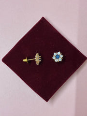 CZ Royal Blue Bloom stud