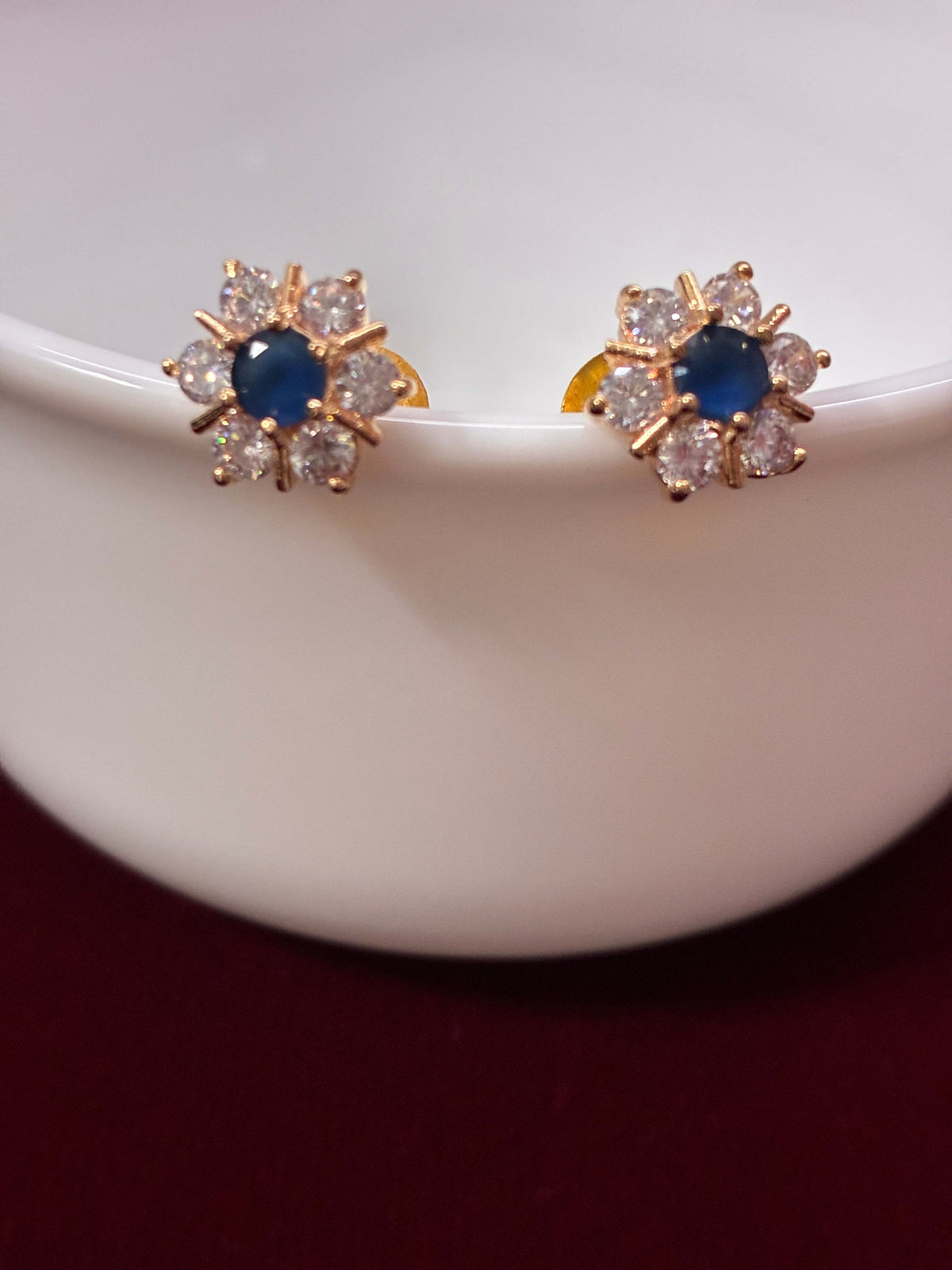 CZ Royal Blue Bloom stud
