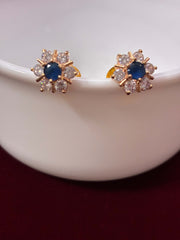 CZ Royal Blue Bloom stud