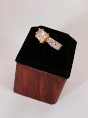 CZ Princess cut adjustable Finger Ring