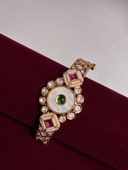Kundan Ruby Green Majestic openable Kada