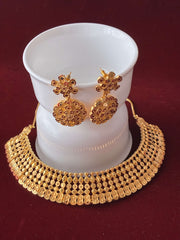 Choker Necklace Set with Gold Plating