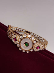 Kundan Ruby Green Majestic openable Kada