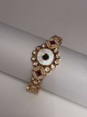 Kundan Ruby Green Majestic openable Kada