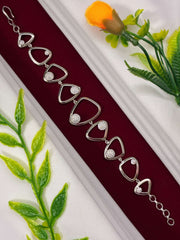 CZ Silver Finish Bold Geometric Bracelet