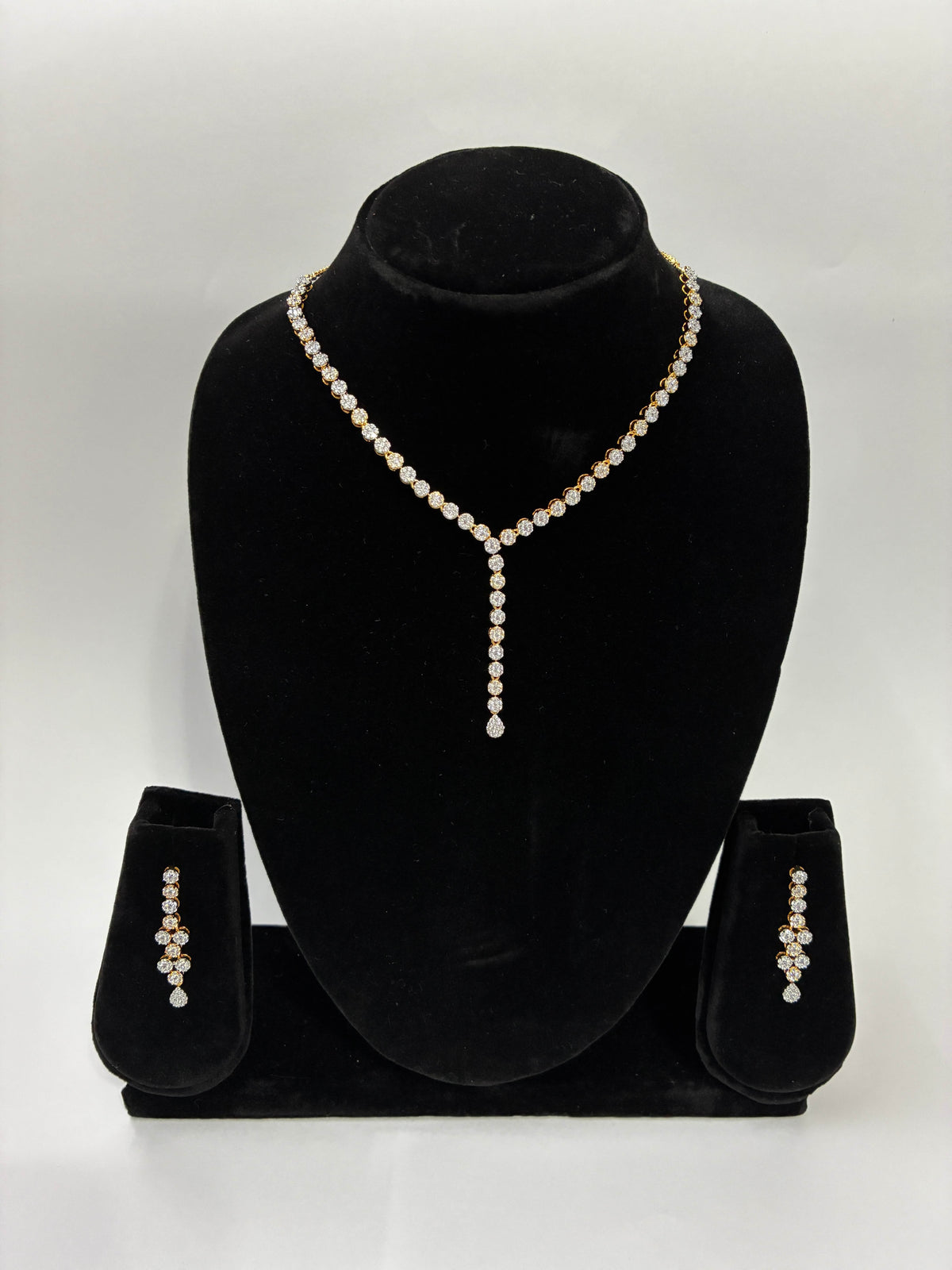 CZ Delicate Line Necklace Set