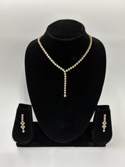 CZ Delicate Line Necklace Set