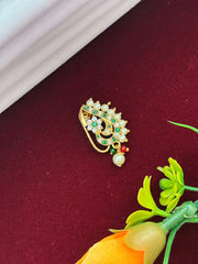 Antique Emerald Green Polki Nose Ring