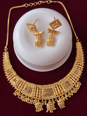 Choker style Necklace Set with Gold Plating