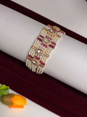 Kundan Ruby Beads Elegant Bracelet