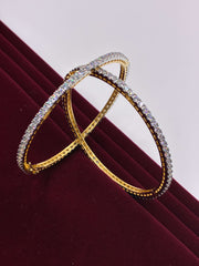 CZ Dual tone openable line Bangle