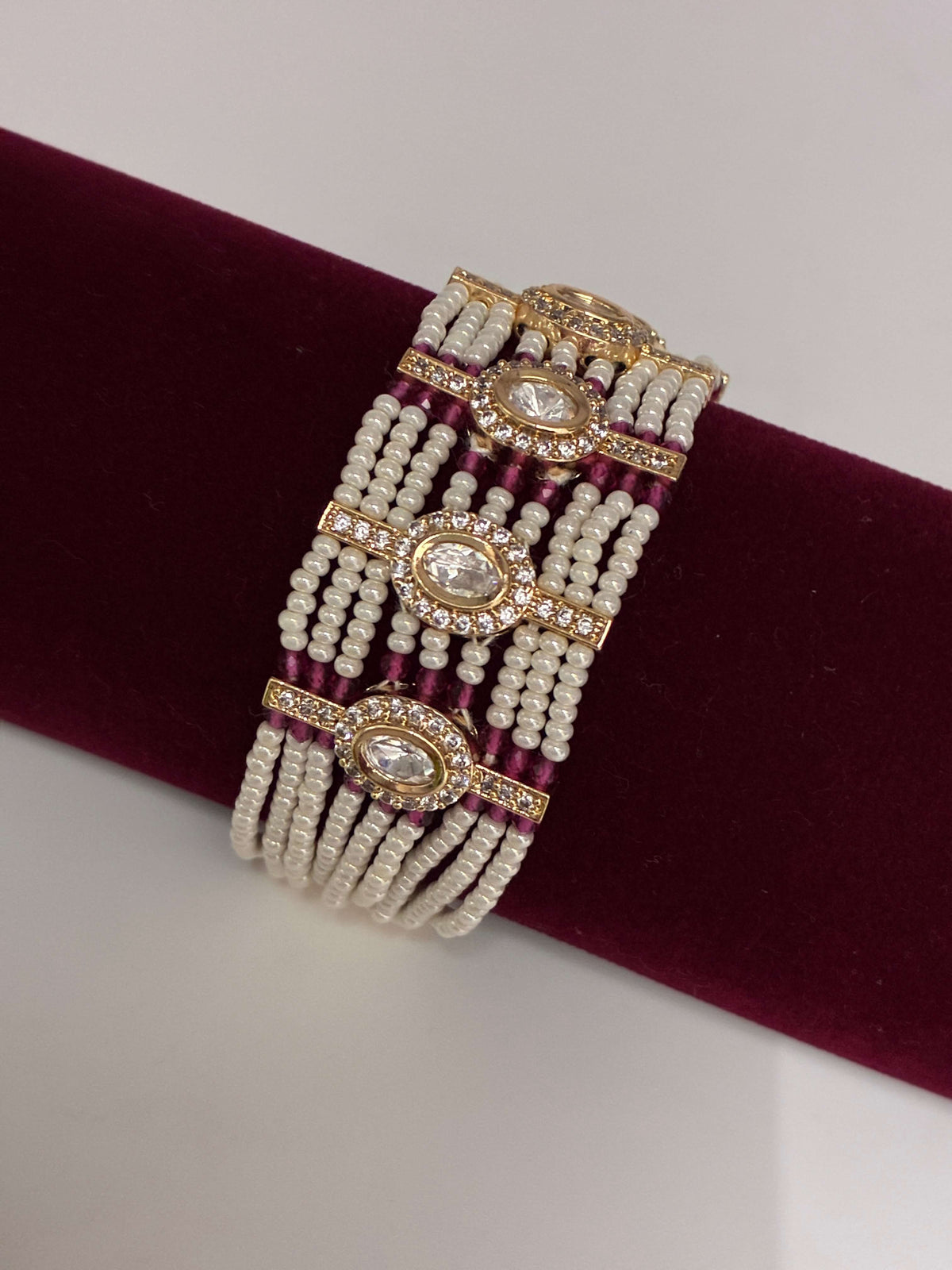 Kundan Ruby Beads Elegant Bracelet