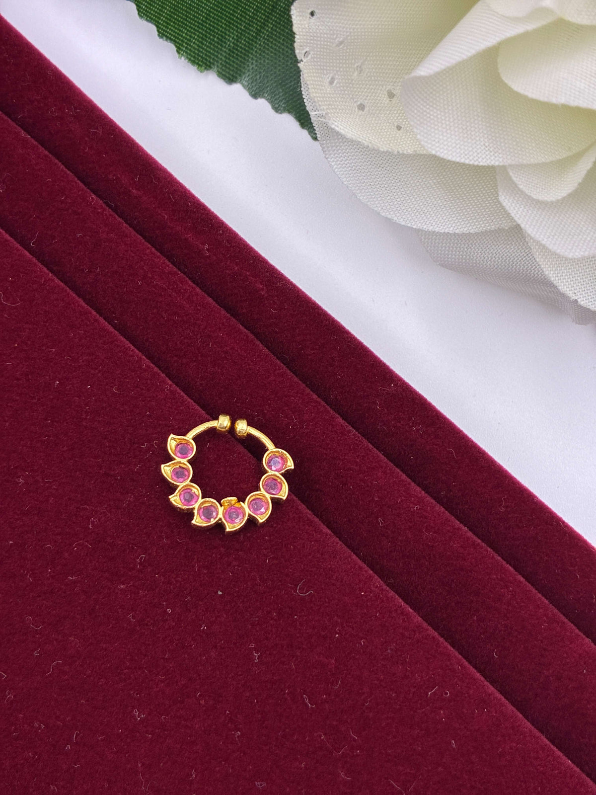 CZ Royal Ruby circular Nose Ring