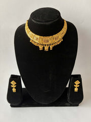 Choker style Necklace Set with Gold Plating
