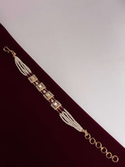 Kundan Ruby Beads Splendid Square Bracelet