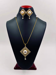 CZ Classic Diamond Shaped Pendant Set