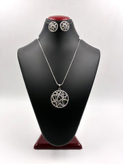 CZ Round Shape Designer Pendant Set