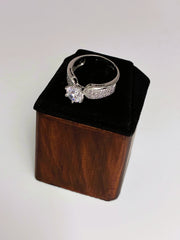 CZ silver touch round cut Finger Ring