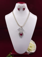 CZ Ruby Exclusive Designer Pendant Set