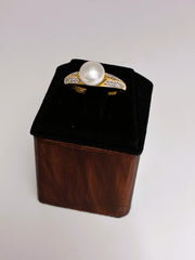 CZ solo Moti adjustable Finger Ring