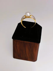 CZ solo Moti adjustable Finger Ring