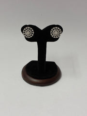 CZ Silver tone Stupendous Round Stud