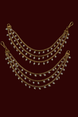 Antique Pearl Three tier Ear chain