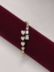 CZ Stretchable Multi Hearts Kada