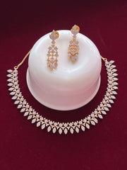CZ leaf Designer Necklace Set