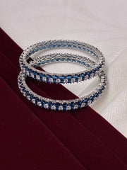 CZ Studded Blue Luxe Bangle