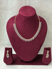 CZ leaf Designer Necklace Set