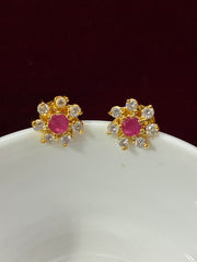 CZ Ruby Traditional Seven stone Stud
