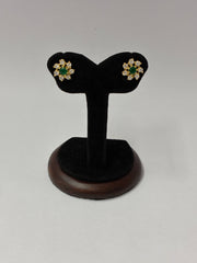 CZ Emerald Green Traditional Seven stone Stud