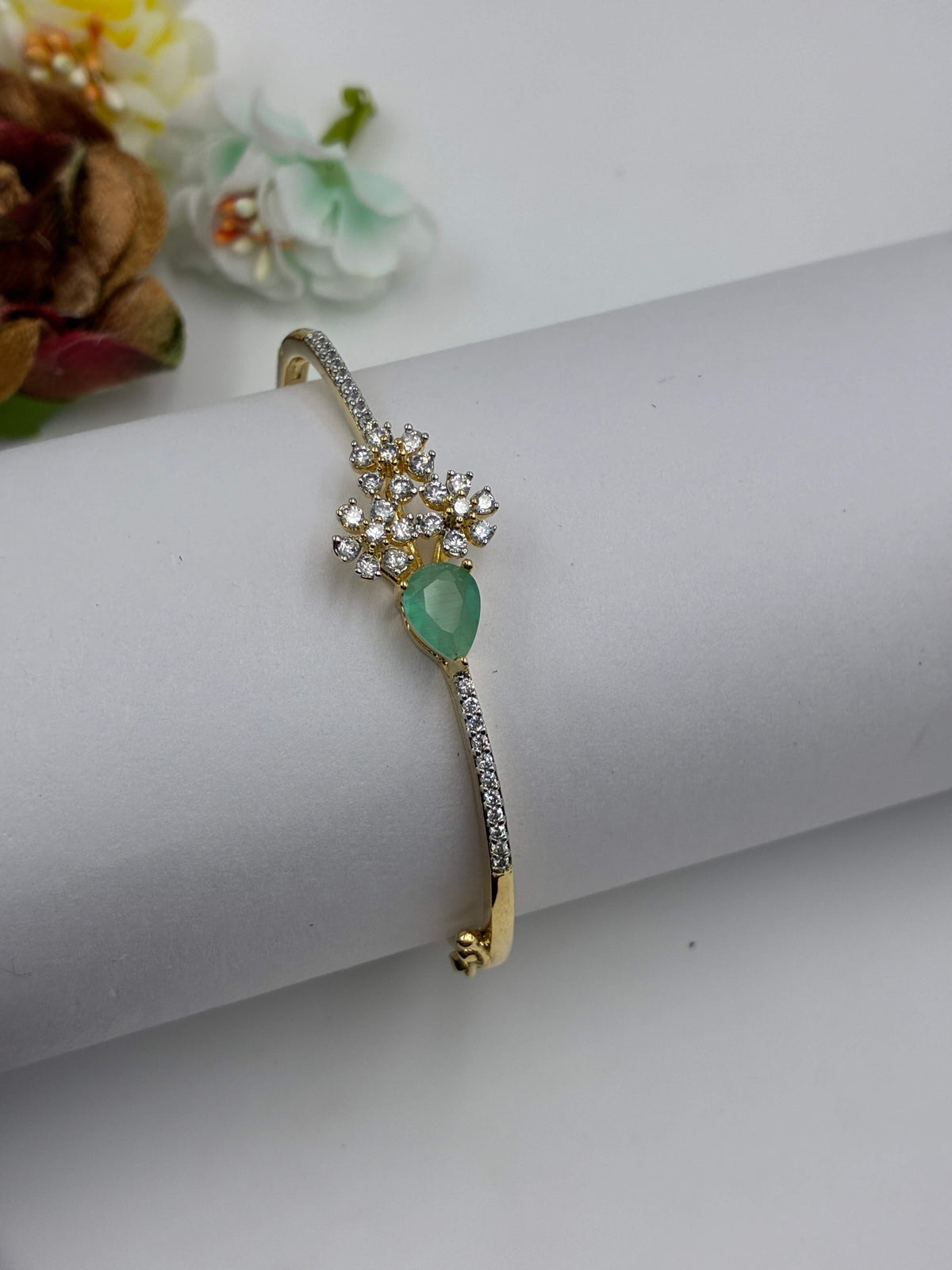 CZ Princess Mint Green Openable Kada