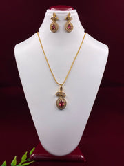 Antique Ruby Drop Pendant set