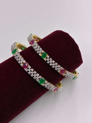 CZ Emerald Ruby Designer Bangle