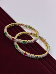 CZ Emerald Ruby Designer Bangle