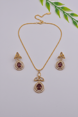 Antique Ruby Drop Pendant set