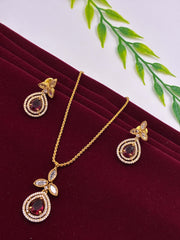 Antique Ruby Drop Pendant set