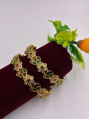 Antique Multicoloured Polki Bangle
