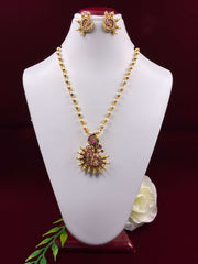 Antique Ruby Pearl Peacock Pendant set
