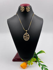 CZ Oval Designer Pendant Set