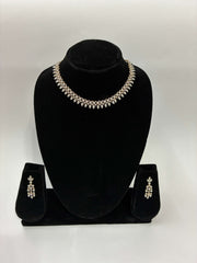 CZ leaf Designer Necklace Set