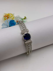 CZ Splendid Sapphire Openable Kada