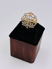 CZ Two Tone Luxe Finger Ring