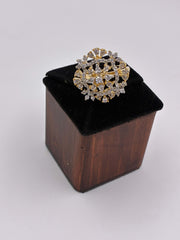 CZ Two Tone Luxe Finger Ring