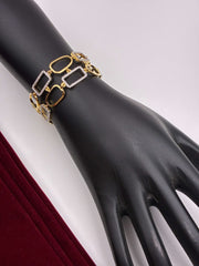 CZ Two tone Geometric Designer Bracelet