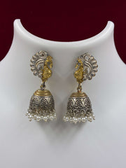 Oxidised Dual tone Lavished Peacock Necklace Set