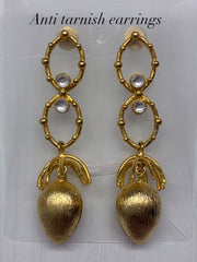 Antique Anti Tarnish Pistachio Shape Drop Earring