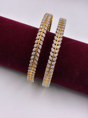 CZ Sequence of leaves Bangle